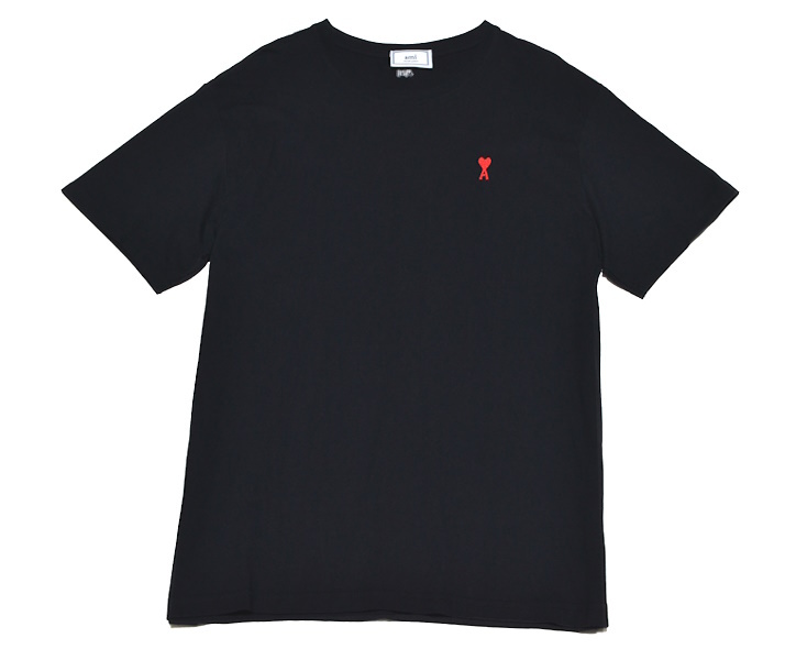 追跡あり★AMI★ハートロゴ 半袖Tシャツ ブラック 盛夏 希少 2XLサイズ AMI PARIS アミ パリス 半袖Tシャツ 定番