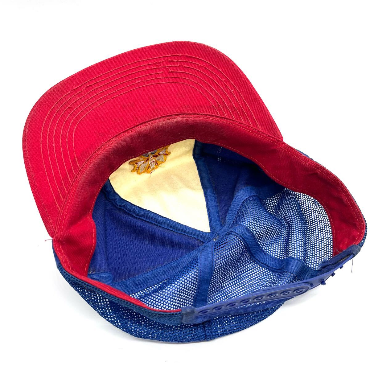 【90s】K-Products製 コロンブス騎士団 刺繍ロゴ メッシュキャップ ６パネル スナップバック 刺繍ロゴ ヴィンテージキャップ 帽子_画像7