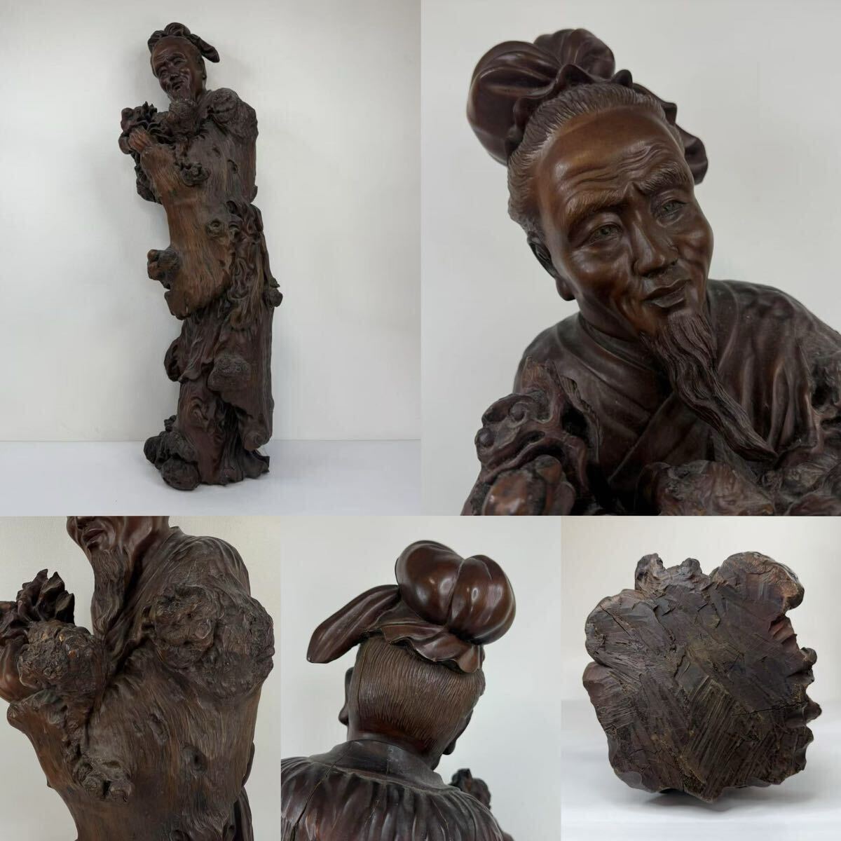 中国唐時代人物彫刻(楽器を演奏する仕女)