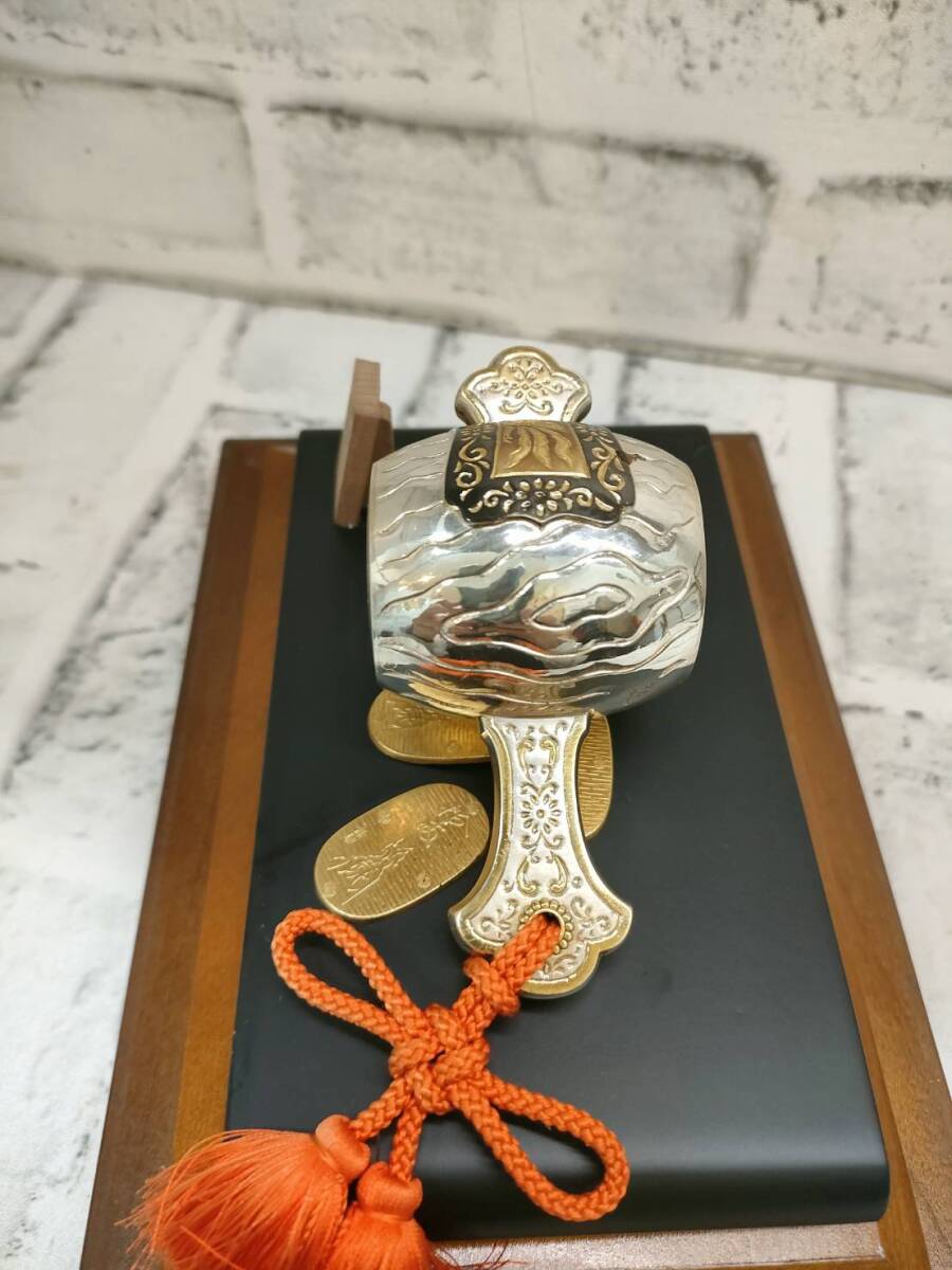 銀製 小槌 小判 武比古作 縁起物 風水 銀製 小槌 小判 武比古作 縁起物 風水