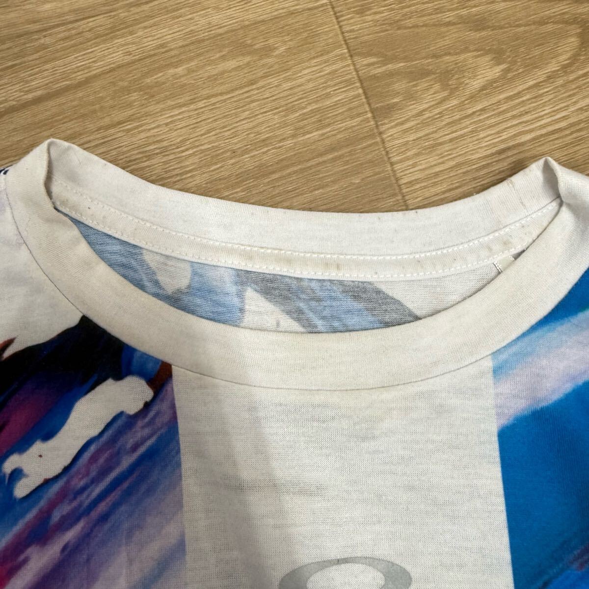 OAKLEY オークリー 山口歴コラボ オリンピック限定 Tシャツ　 半袖　 Lサイズ 総柄 トップス　ブルー