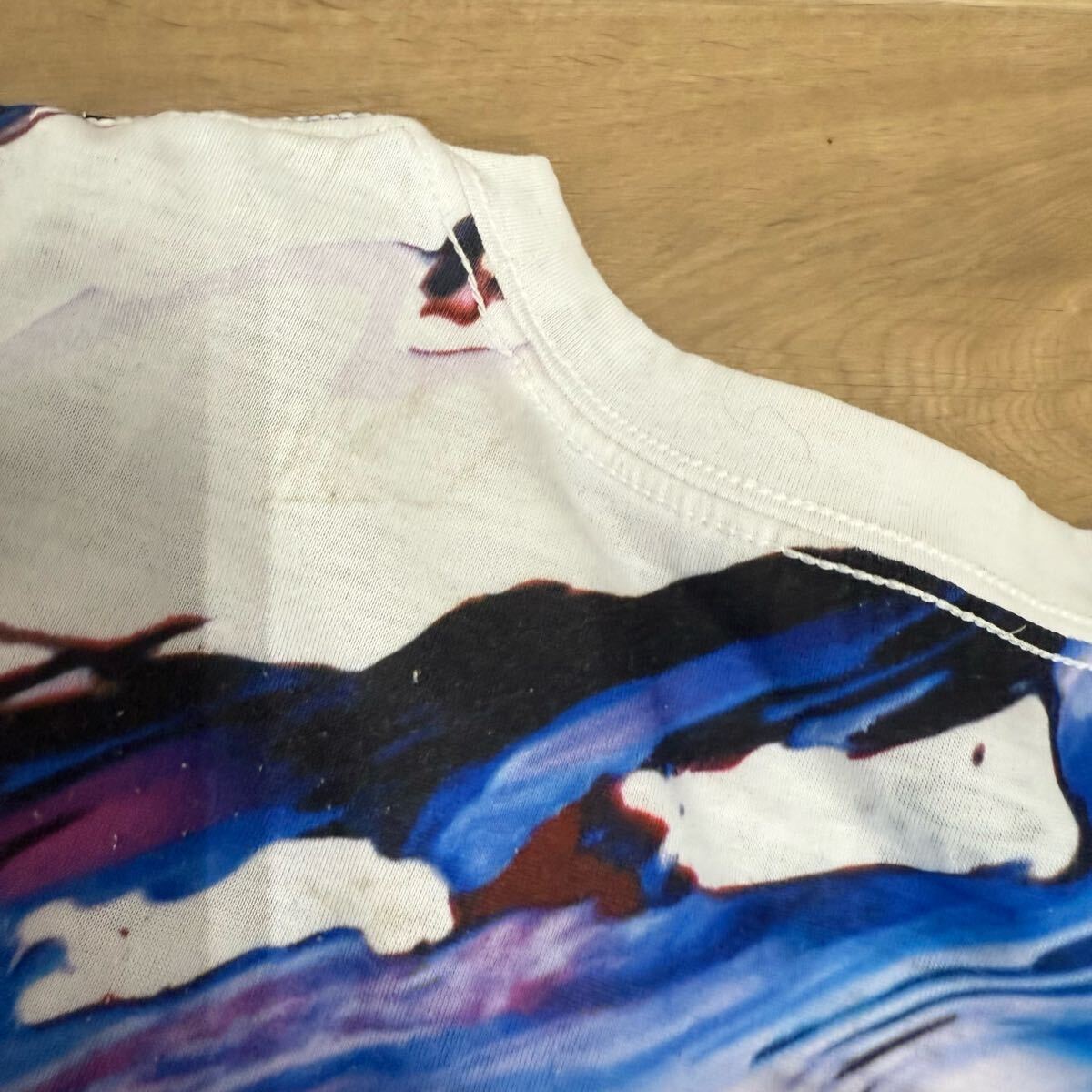 OAKLEY オークリー 山口歴コラボ オリンピック限定 Tシャツ　 半袖　 Lサイズ 総柄 トップス　ブルー