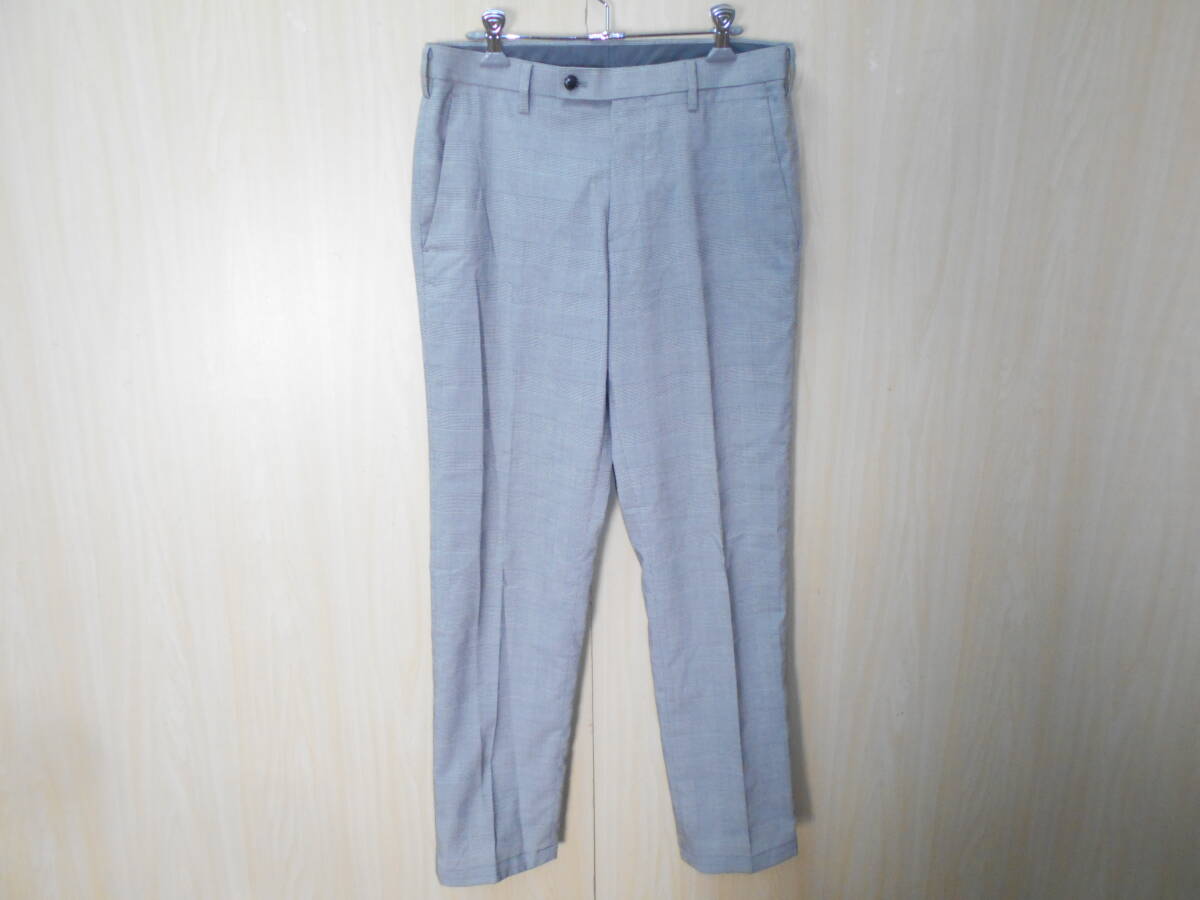 b629◆UNIQLO 感動パンツウルトラライト グレンチェック◆ユニクロ サイズ表記ｗ79cm メンズ グレー 321-406708 廃盤完売品 ゆうパケット7E