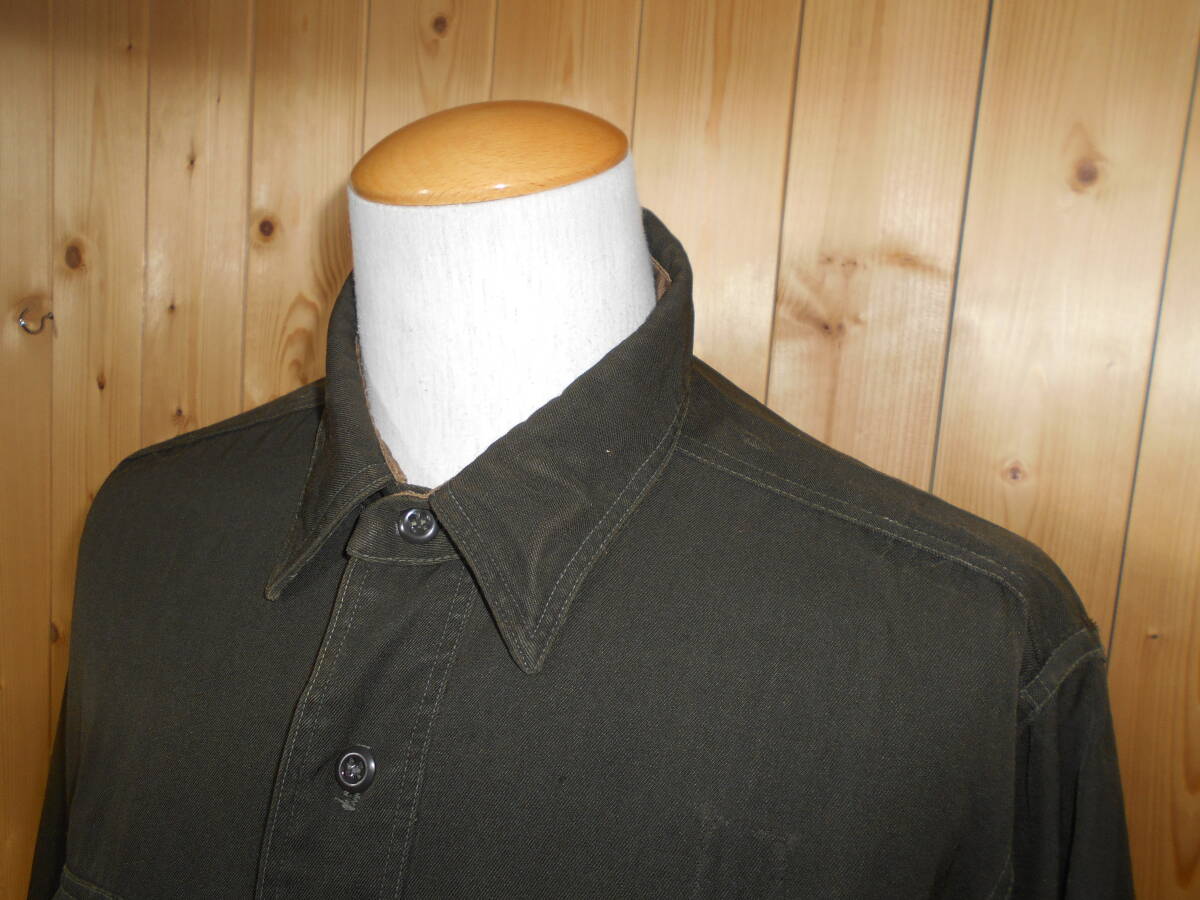 b152◆elbeco USA制 L/S ワークシャツ◆エルベコ メンズ サイズ不明 アメリカ制 ミリタリーシャツ 長(zhǎng)袖シャツ ブラウン ウール 7F