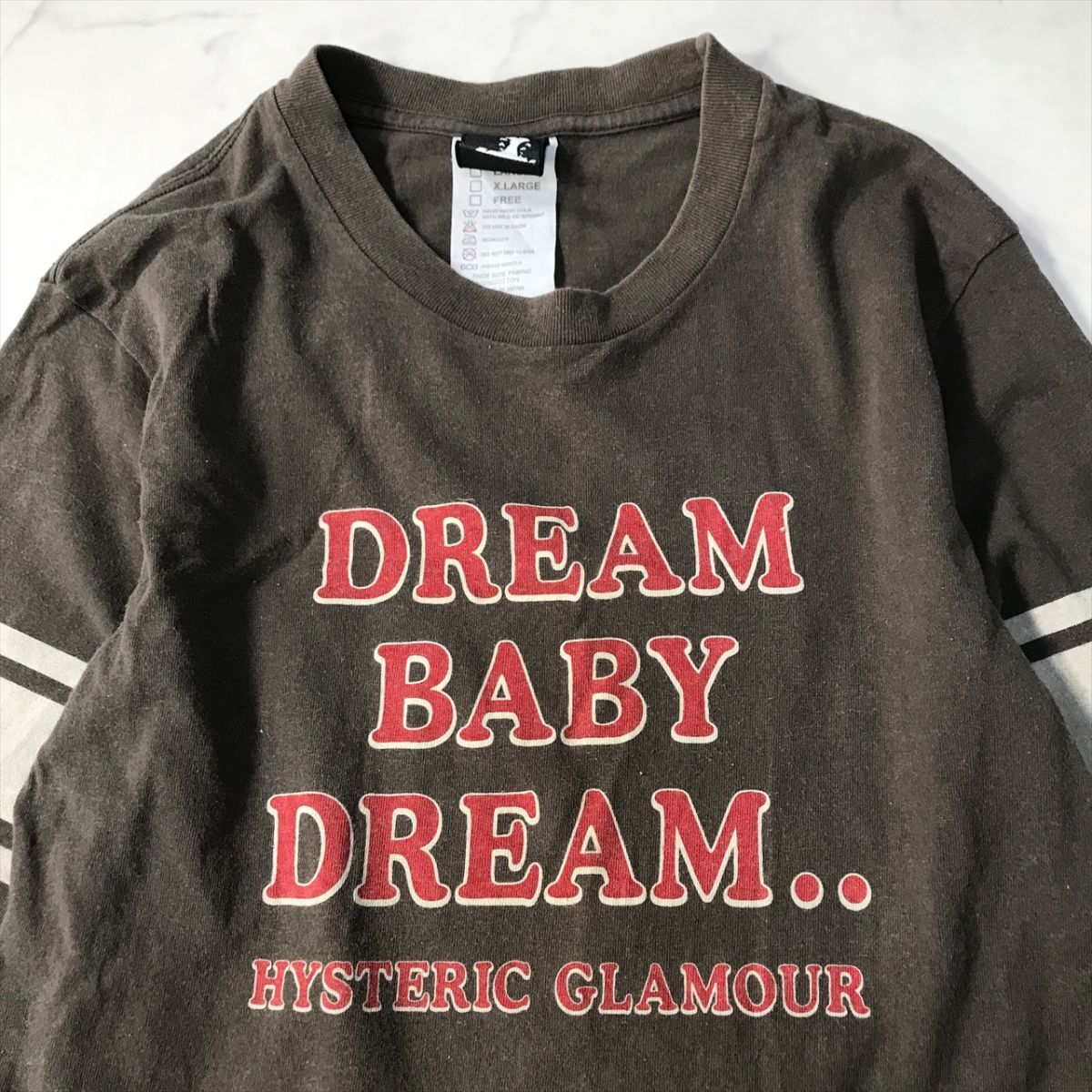 《良品◎》HYSTERIC GLAMOUR ヒステリックグラマー★日本制*ロゴデザイン*半袖Tシャツ*カットソー*カーキ*サイズS(MS4270)◆S60