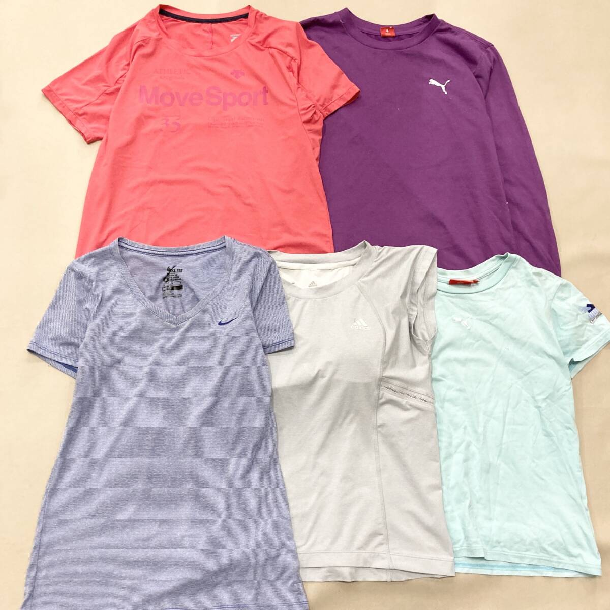 ★ スポーツブランド 30點(diǎn) まとめ adidas NIKE Reebok LANVIN puma Tシャツ パーカ アウター 等 サイズMIX レディース 卸 現(xiàn)狀品 7.34kg