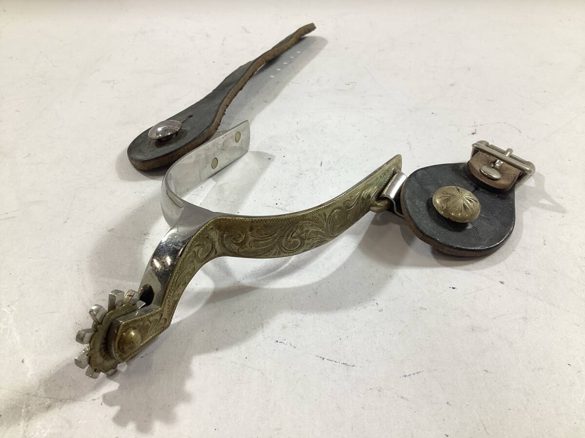 ★ ヴィンテージ ウエスタン拍車 レザーベルト 現(xiàn)狀品 0.45kg