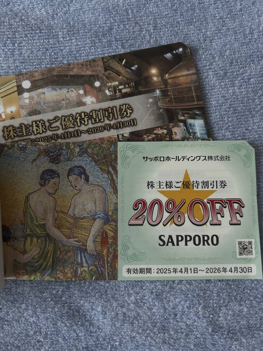 送料無料★匿名配送 サッポロHD 株主優(yōu)待 株主様ご優(yōu)待割引券 銀座ライオン20％割引券5枚組2セット（10枚）2026年4月末迄