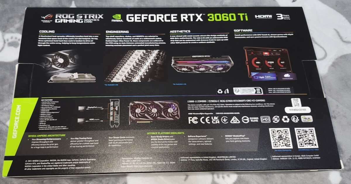 ASUS ROG STRIX RTX3060Ti 8GB графика лодка рабочее состояние подтверждено 