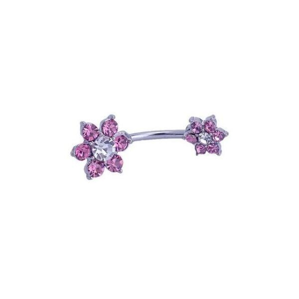 ★ 人気 へそピアス 金屬アレルギー クリア サージカルステンレス316L ボディーピアス 可愛い ヘソピ 14g ヘソピアス 花 ステンレス へそぴ