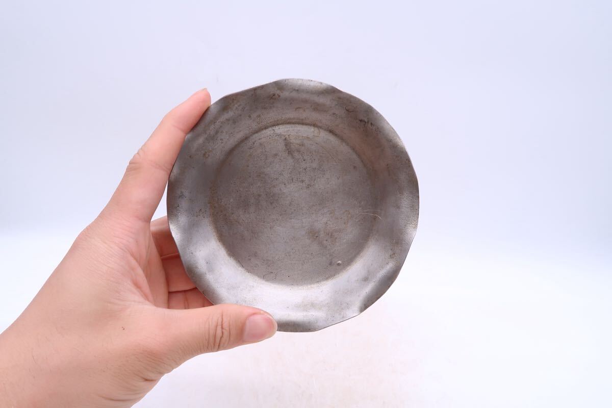 古錫 建隆年制 時代物 急須盆 唐物 煎茶道具 茶道具 中國古玩 在銘