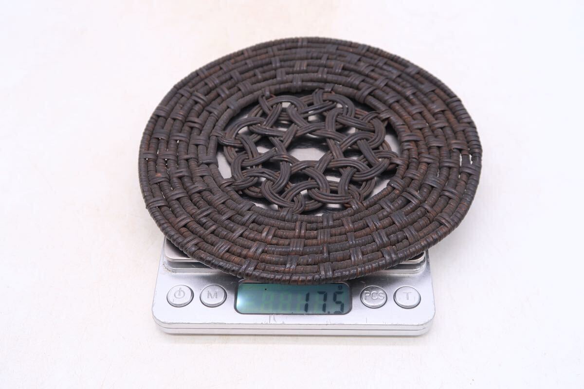 瓶敷 籐編 瓶座 工蕓品 釜敷 煎茶道具 急須臺(tái) 茶道具 煎茶道具 瓶臺(tái)