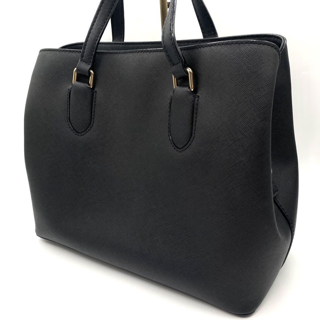  не использовался класс kate spade Kate Spade черный ручная сумочка сумка на плечо 2WAY PVC кожа сумка для хранения имеется 