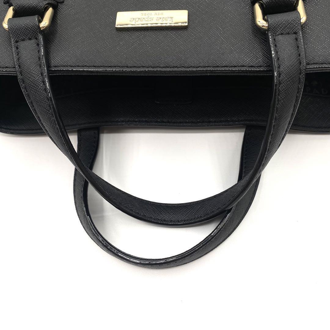  не использовался класс kate spade Kate Spade черный ручная сумочка сумка на плечо 2WAY PVC кожа сумка для хранения имеется 