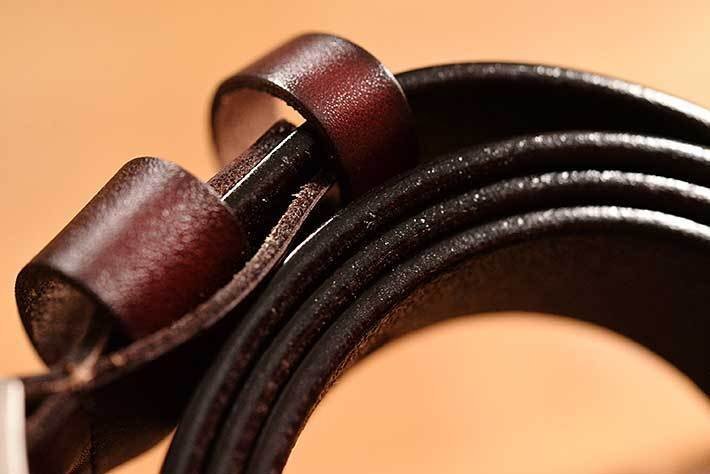 本革 レザー GENUINE LEATHER ベルト メンズ レディース サイズ調(diào)整可能 7994364 ダークブラウン 137cm 新品 1円 スタート