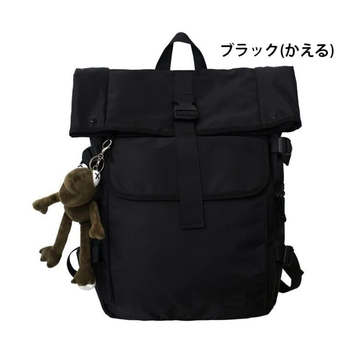 リュックサック バックパック デイバッグ バッグ メンズ レディース 大容量 撥水 7987330 ブラック(かえる) 新品 1円 スタート