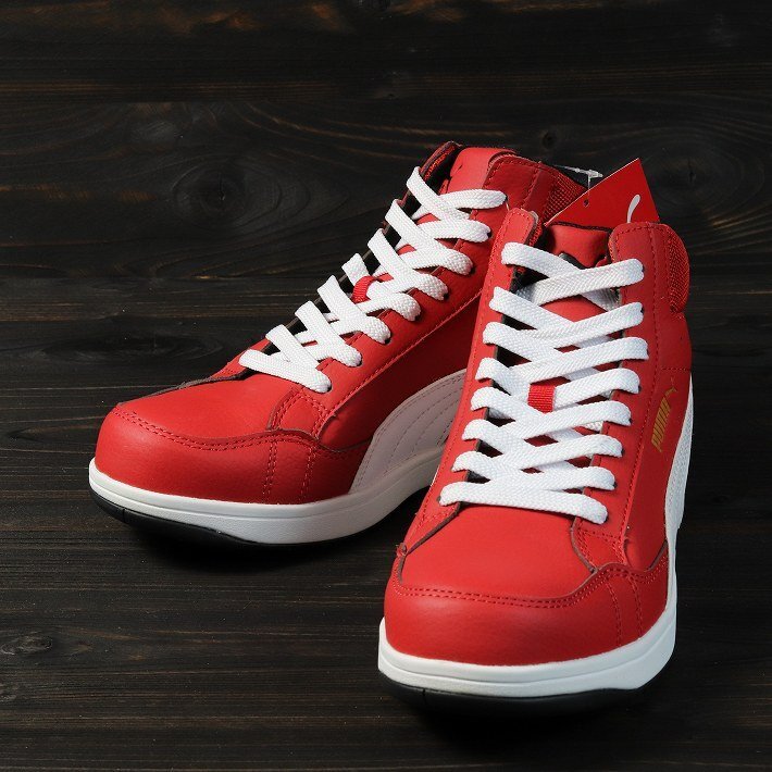 PUMA プーマ 安全靴 メンズ エアツイスト スニーカー セーフティー ブランド 63.209.0 レッド ミッド 26.5cm / 新品 1円 スタート