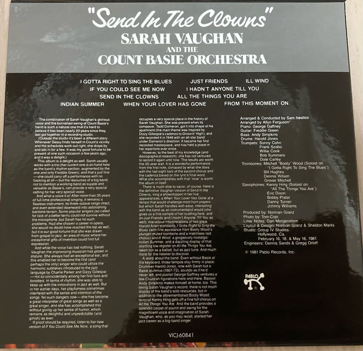  с поясом оби бумага jacket Sara *vo-n* and * The * подсчет * Bay si-*o-ke -тактный laSarah Vaughan, Count Basie & His Orchestra