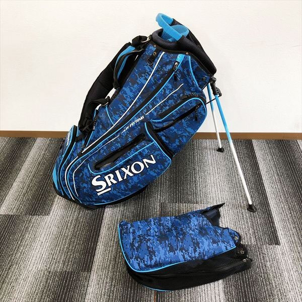 166*SRIXON スリクソン キャディバッグ スタンド デジタルカモ柄 デジカモ 迷彩 ブルー系 6分割 約3kg