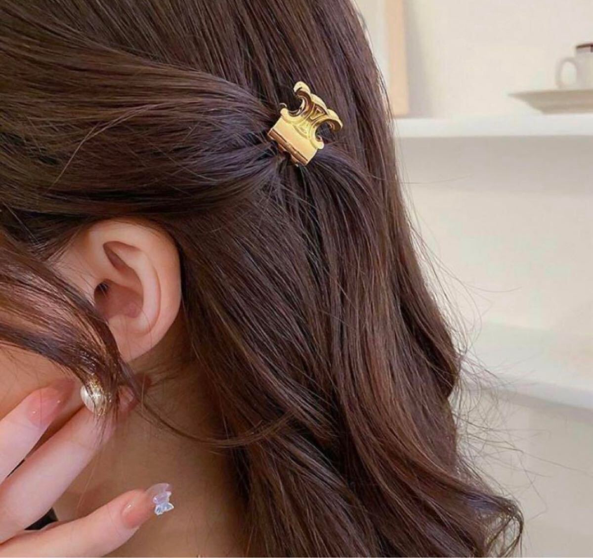 新品【CELINE PARIS】刻印あり ヘアクリップ2個ミニサイズ