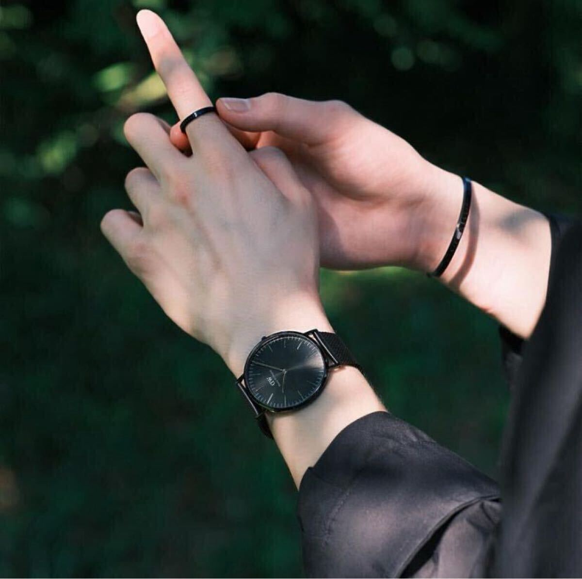 新品未使用　Daniel Wellington ダニエルウェリントン CLASSIC BRACELET ブレスレット　DW ブラック　Lサイズ　バングル