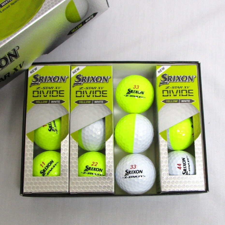 SRIXON Z-Star XV DIVIDE 6箱 72球 ホワイトイエロー US限定 ダンロップ DUNROP スリクソン ディヴァイド ツートン 3ピース 高スピン
