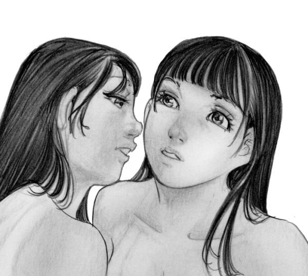 美人畫(huà)　鉛筆原畫(huà)　「気持ちいいことしよう」　A4ケント紙　直筆畫(huà)サイン落款入り