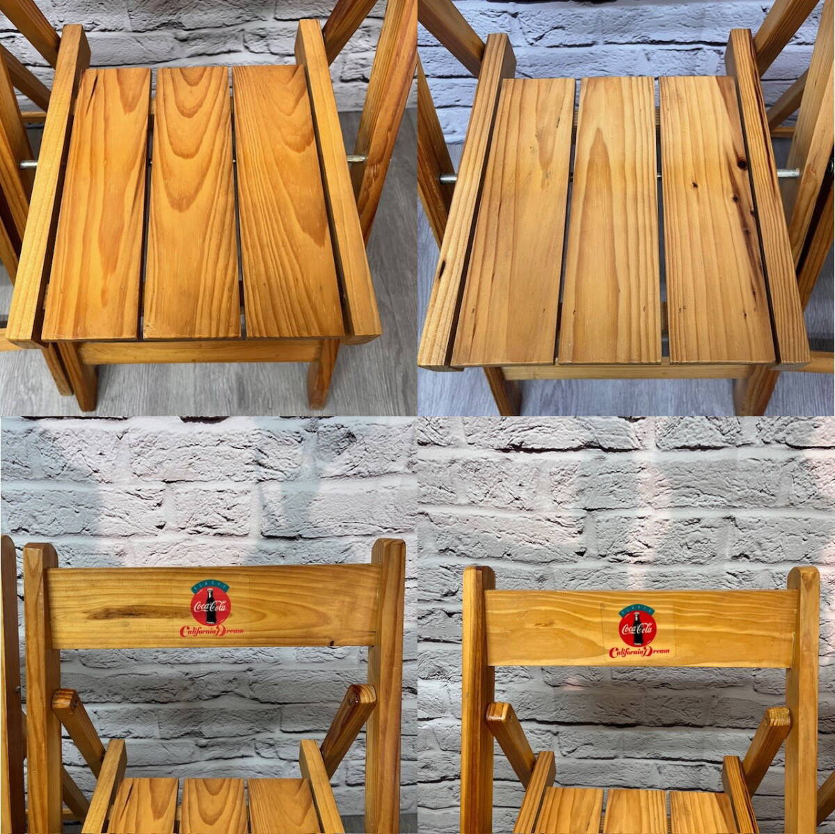 ☆送料無料☆ コカコーラ ウッドチェア 2腳 長期保管品(A) ☆巖手花巻発☆