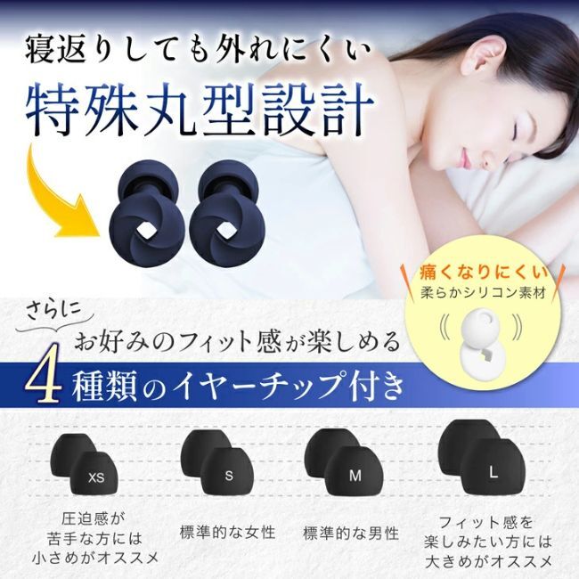 【快眠サポート!高性能耳栓】睡眠用耳栓 シリコン いびき対策 遮音 防音 騒音 安眠グッズ 快眠 就寝 仮眠 聴覚過敏 人気 おすすめ_画像3