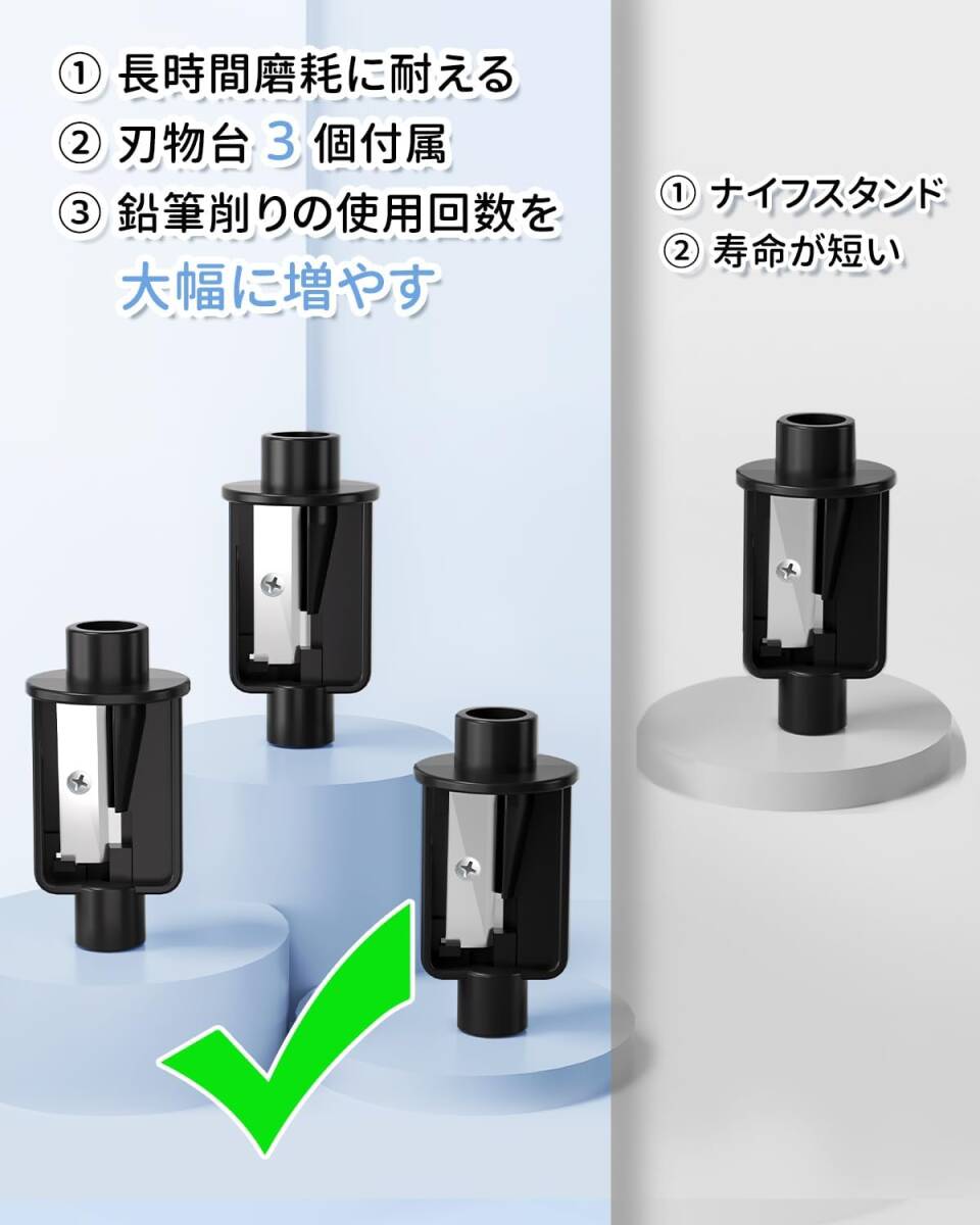 【削りすぎ防止！安全設(shè)計(jì)】電動(dòng)鉛筆削り 子供向け 誤動(dòng)作防止ロック 5段階芯調(diào)整 高耐久合金刃 USB給電 干電池対応 人気 おすすめ