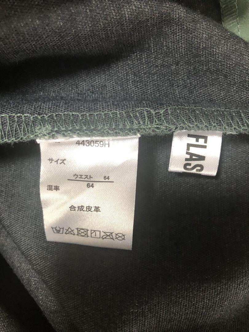 FLASH BLUE ダークグリーン 合成皮革 タイトスカート ウエストジッパー_画像5