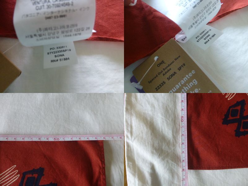 タグ付!! 未使用!! SP2019モデル patagonia バンダナ Bandana BANDANA ORGANIC COTTON patagonia パタゴニア PATAGONIA patagonia _画像7