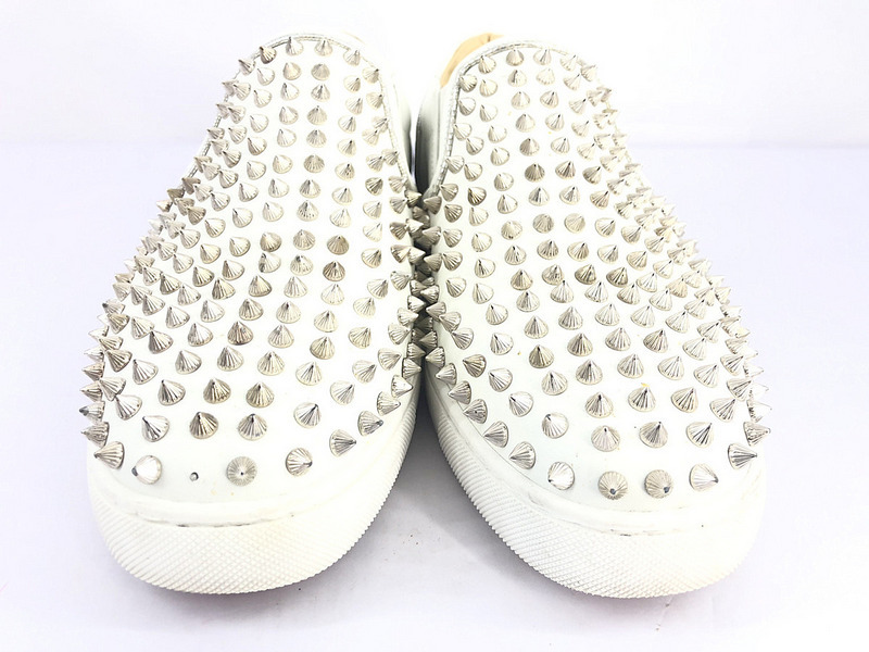 ☆Christian Louboutin☆ スタッズ スリッポン シルバー 1円☆ Christian Louboutin クリスチャン ルブタン スタッズ