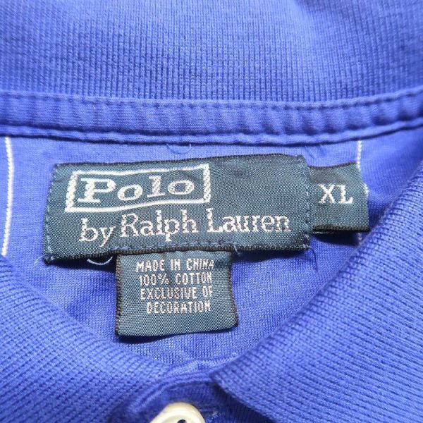 古著 ラルフローレン Polo Ralph Lauren 半袖 ポロシャツ ワンポイント ボーダー 表記：XL　gd405708n w50503