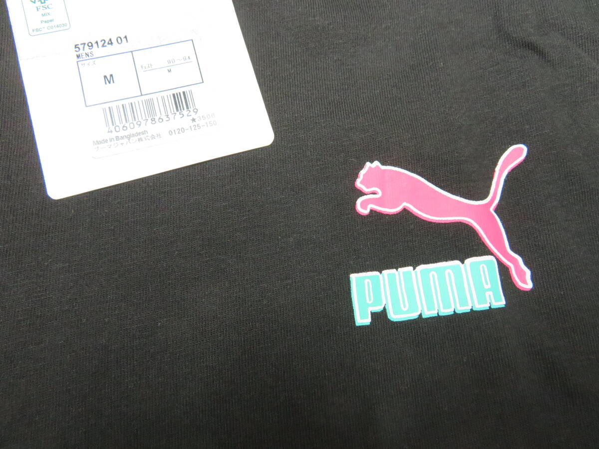 386　プーマ　PUMA Back Large Logo Loose Short Sleeve　黒（M）_画像4
