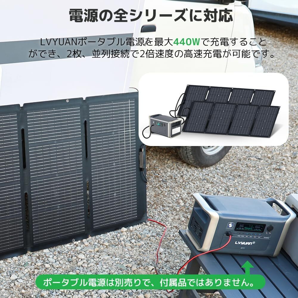 【美品】LVYUAN ソーラーパネル 220W 23.6V 折りたたみ式 両面受光型 ETFE 転換率23% MC4コネクタ ソーラーチャージャー QC3.0・PD45W TYPE_画像8