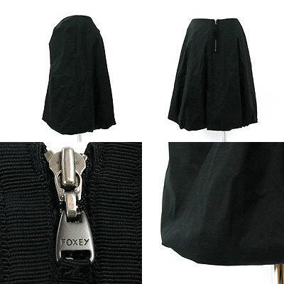 フォクシー FOXEY 黒 コットン ストレッチ スカート 38