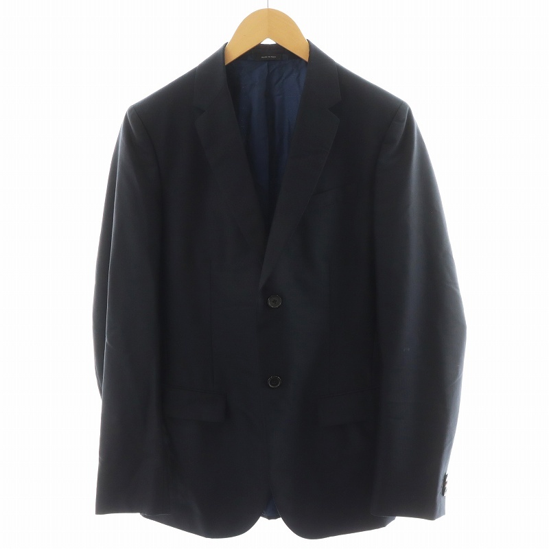 ジルサンダー JIL SANDER スーツ セットアップ テーラードジャケット シングル パンツ スラックス ウール 46 紺 ネイビー
