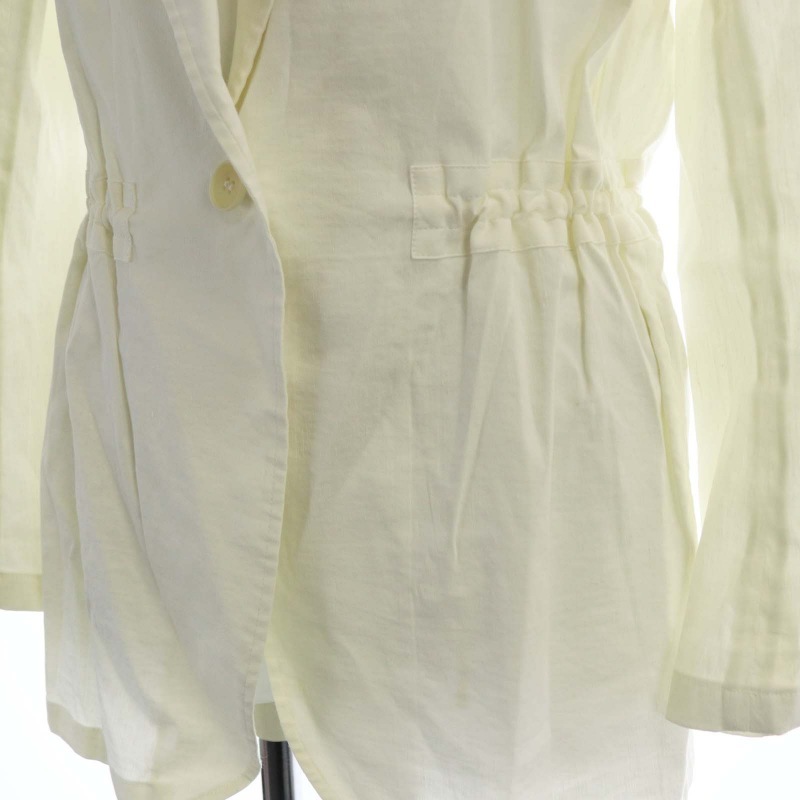 セオリーリュクス ECO CRUNCH WASH DINEY テーラードジャケット ドロスト 麻 リネン混 38 白 ホワイト 03-9104140-000-038 /RO_画像5