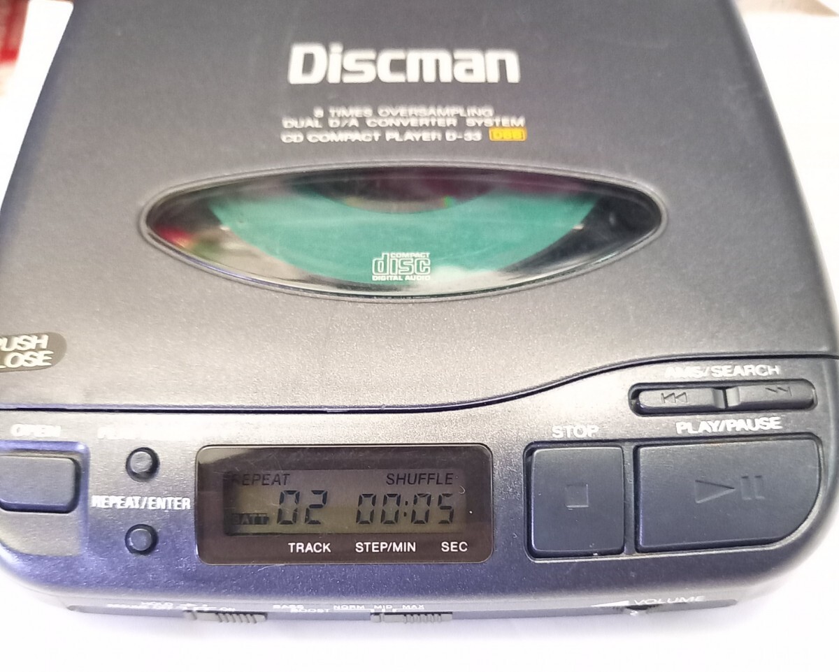再生OK SONY D-33 Discman レトロ ポータブルCDプレーヤー