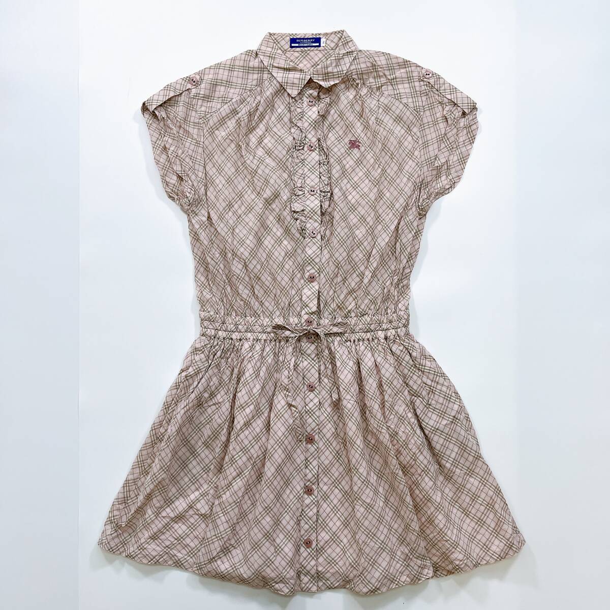BURBERRY BLUELABEL ノバチェック 半袖 ワンピース 36 BURBERRY BLUE LABEL ノバチェック 半袖 シャツ ワンピース 36 S