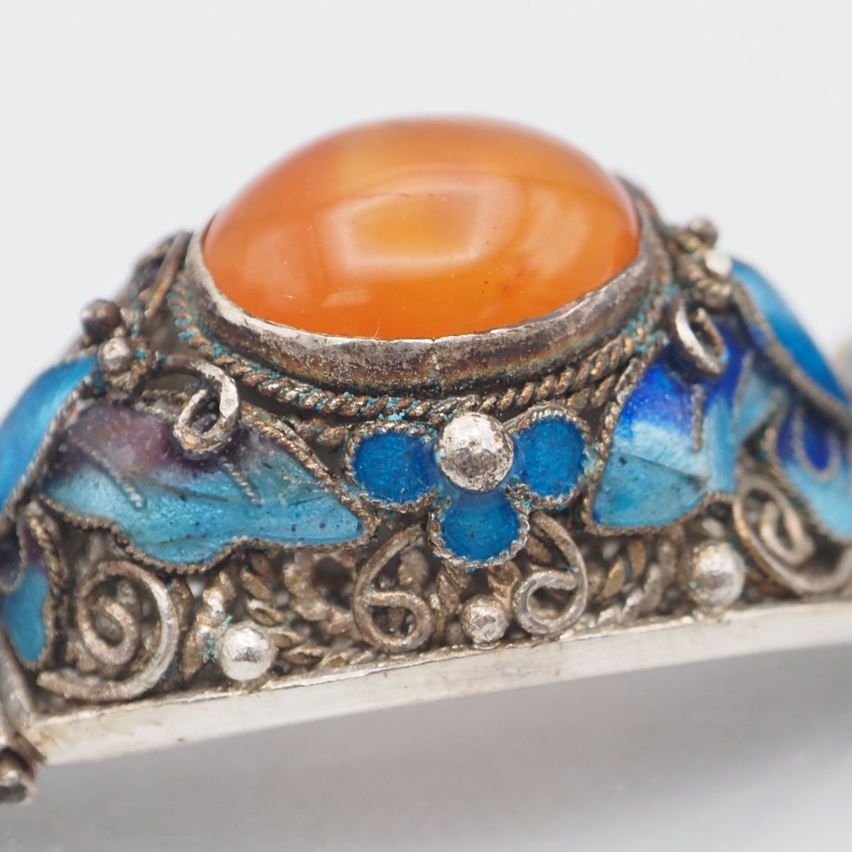 中国七宝 赤瑪瑙 S925刻印 銀線細工のブレスレット ヴィンテージ 中国七宝 赤瑪瑙 S925刻印 銀線細工のブレスレット ヴィンテージ