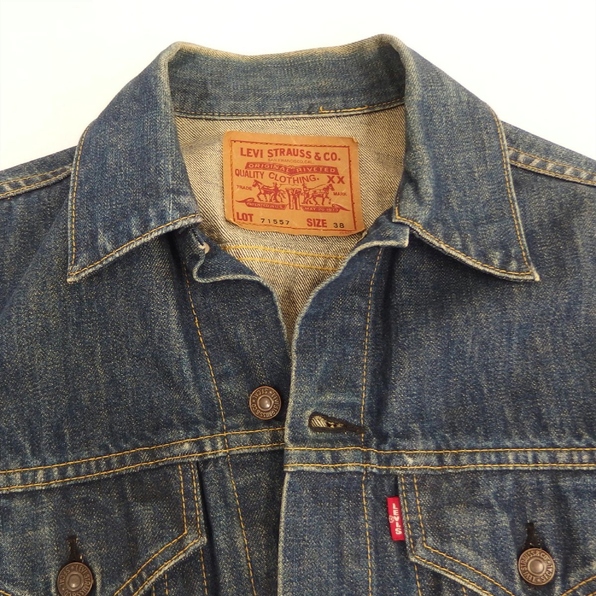 1円【美品】LEVI'S リーバイス/3nd 復(fù)刻デニムジャケット/71557-0206/82