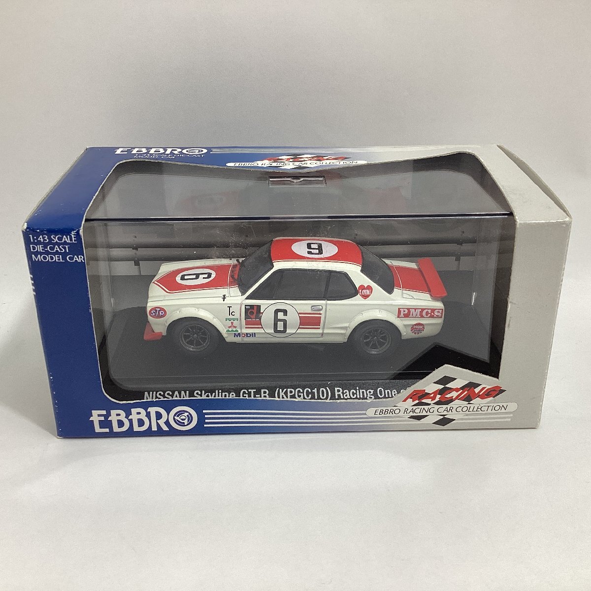 エブロ　1/43 NISSAN SKYLINE GT-R KPGC10 RACING ONE #6 ホワイト レッド　ニッサン スカイライン　レーシングカーコレクション