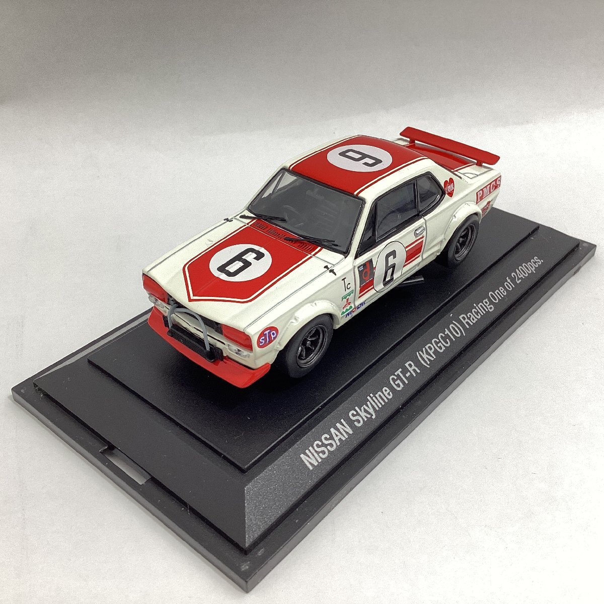 エブロ　1/43 NISSAN SKYLINE GT-R KPGC10 RACING ONE #6 ホワイト レッド　ニッサン スカイライン　レーシングカーコレクション