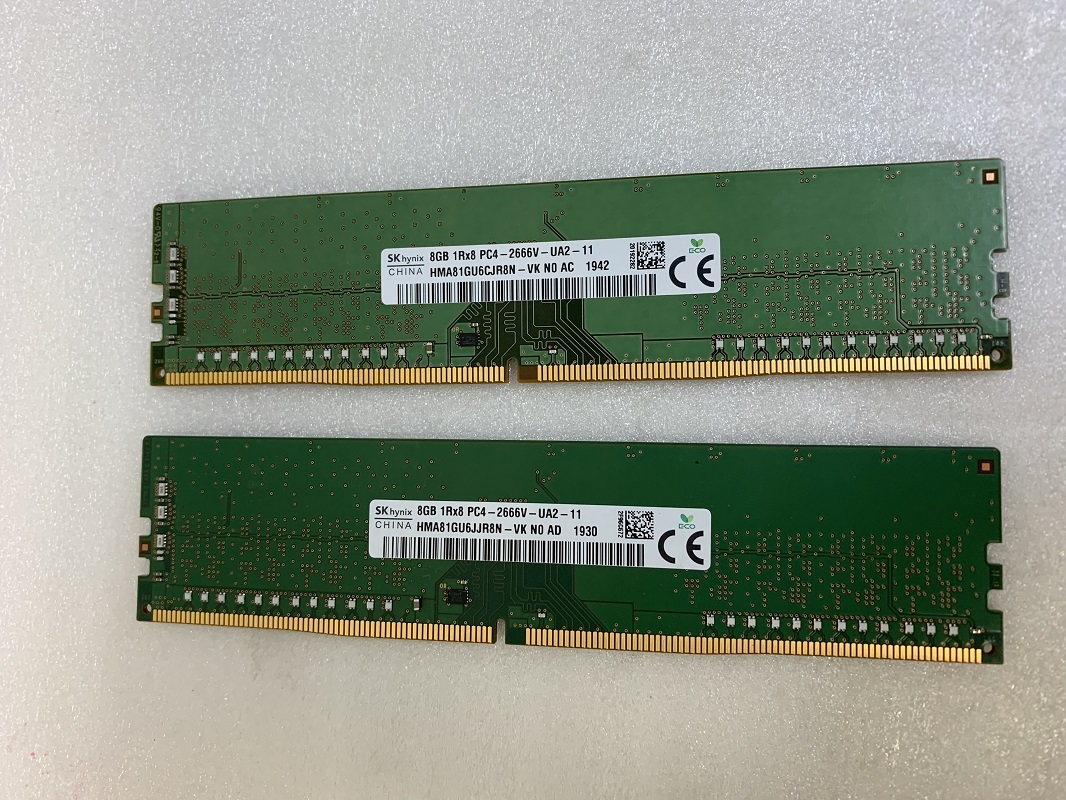 SK HYNIX PC4-2666V-UA2-11 DDR4 2666 (PC4-21300) DDR4 8GB 2枚で 16GB DDR4デスクトップ用メモリ DDR4 DESKTOP RAM