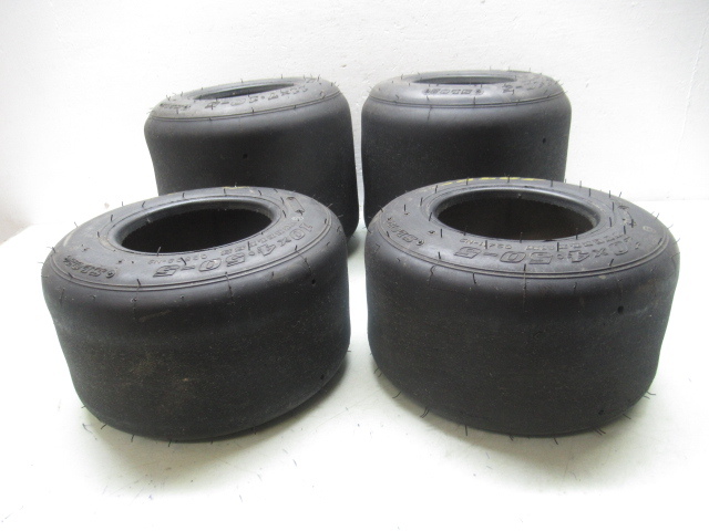 47952 カーレーシ レーシング カート パーツ タイヤ 4本 ダンロップ 10×4.50-5 11×7.10-5 スリック 中古 