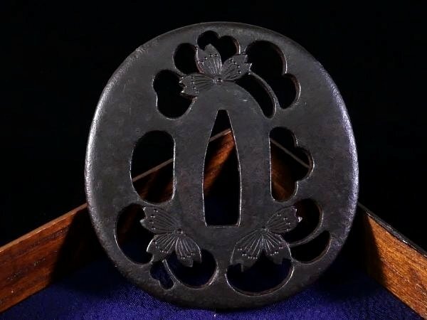 [ меч принадлежности #4091 * специальный лот *] ( гарда меча ) [. кроме того, 7 ]. шедевр .... побудить совершить . произведение! специальный сохранение меч принадлежности металлический земля Sakura цветок map [ металлический тест выдающийся большой название товар!]