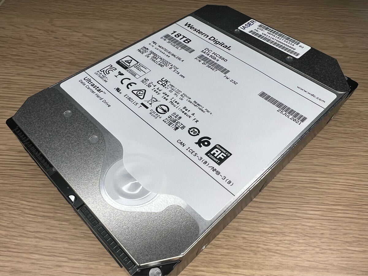 大容量HDD WD 18TB HC550 NAS 3.5インチ SATA 7200RPM ハードディスク NAS 