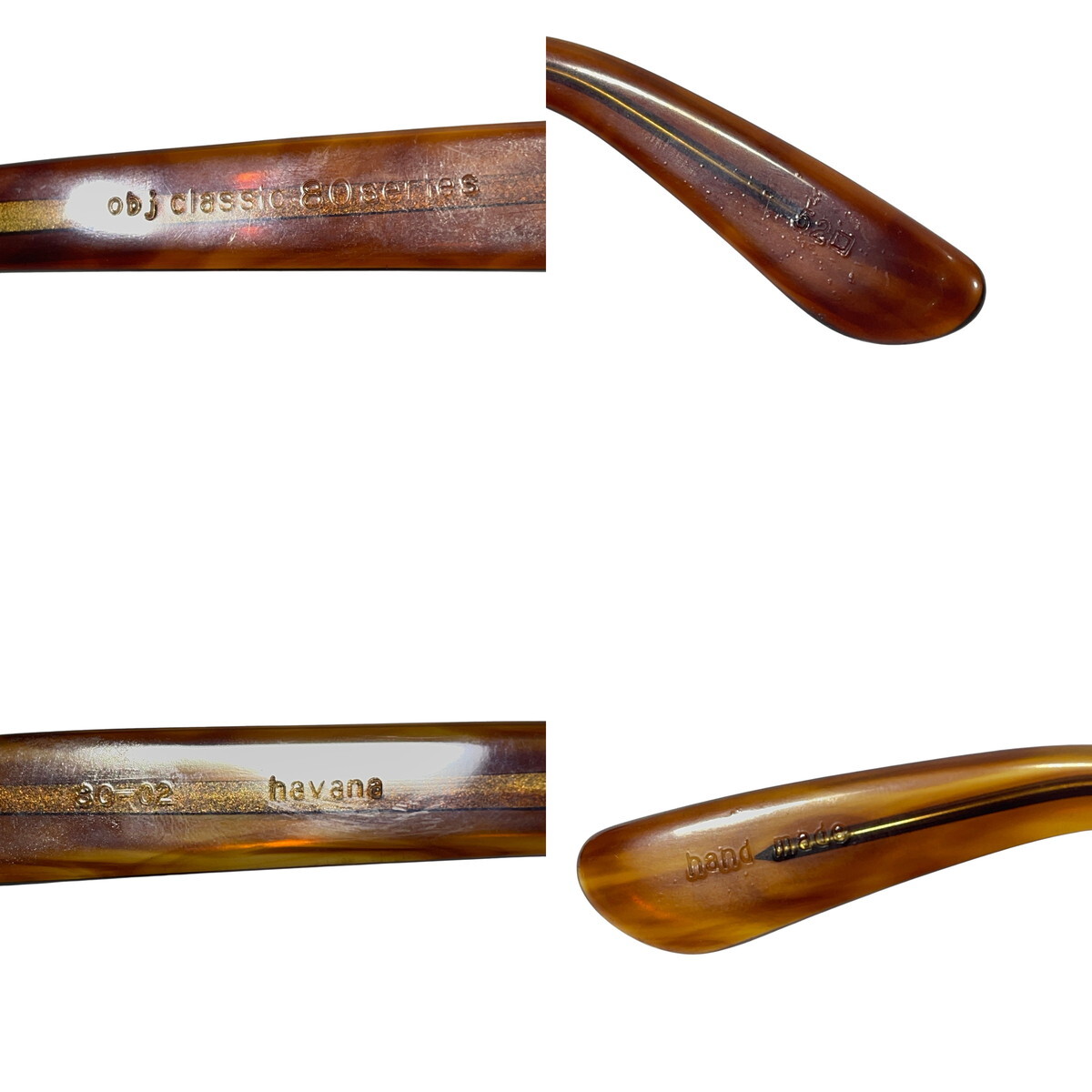 obj classic 80 series 80-02 havana オブジェ ハンドメイド アイウェア メガネ 眼鏡 ブラウン 茶 52□_画像6